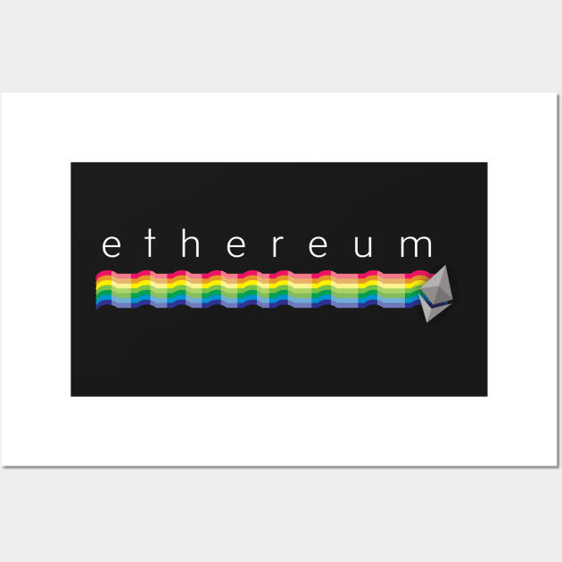 Ethereum rainbow with Ether logo in Premium Material Wall Art by mangobanana